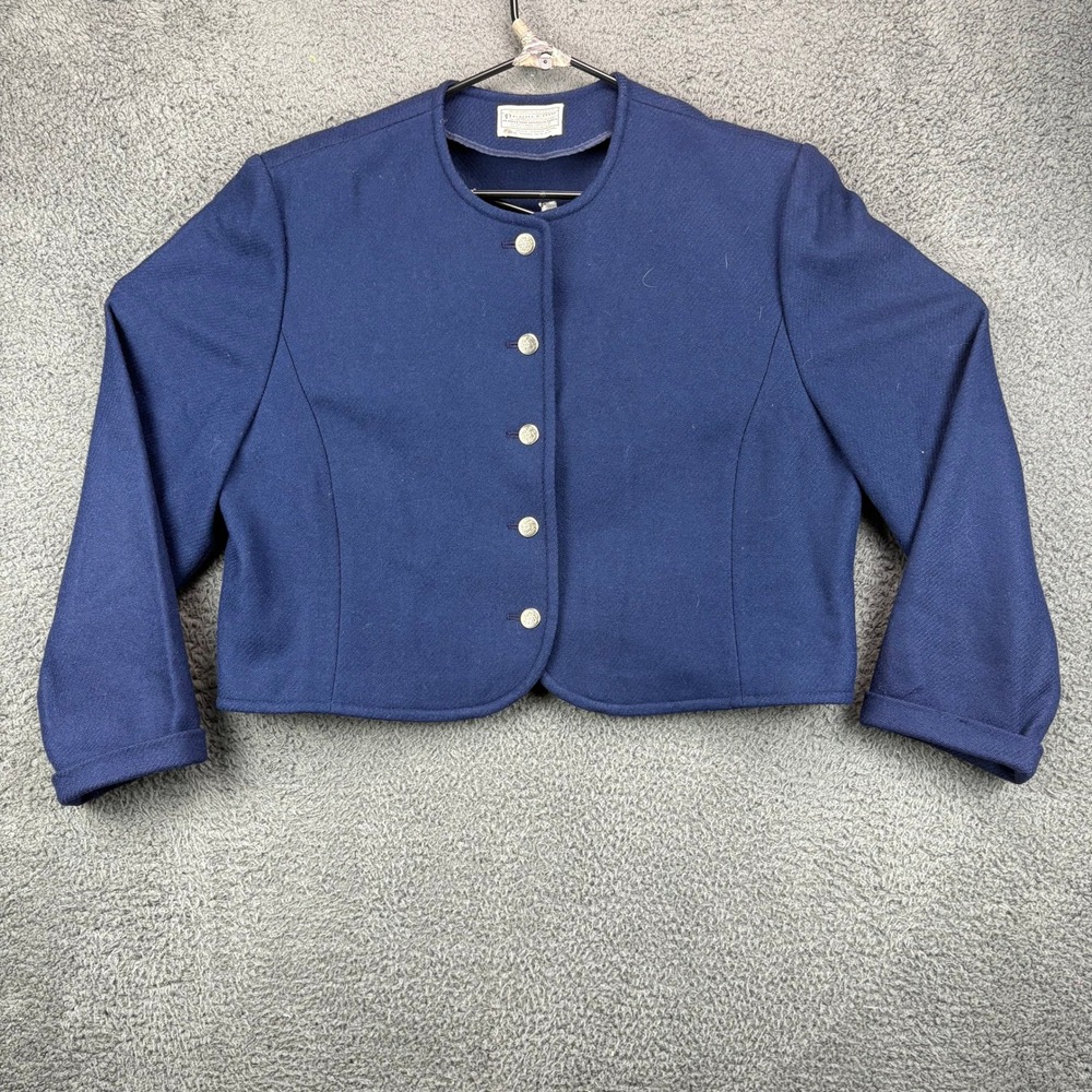 Pendleton Woolen Mills Blazer Jacket Women Virgin Wool Button Front Made‎ USA